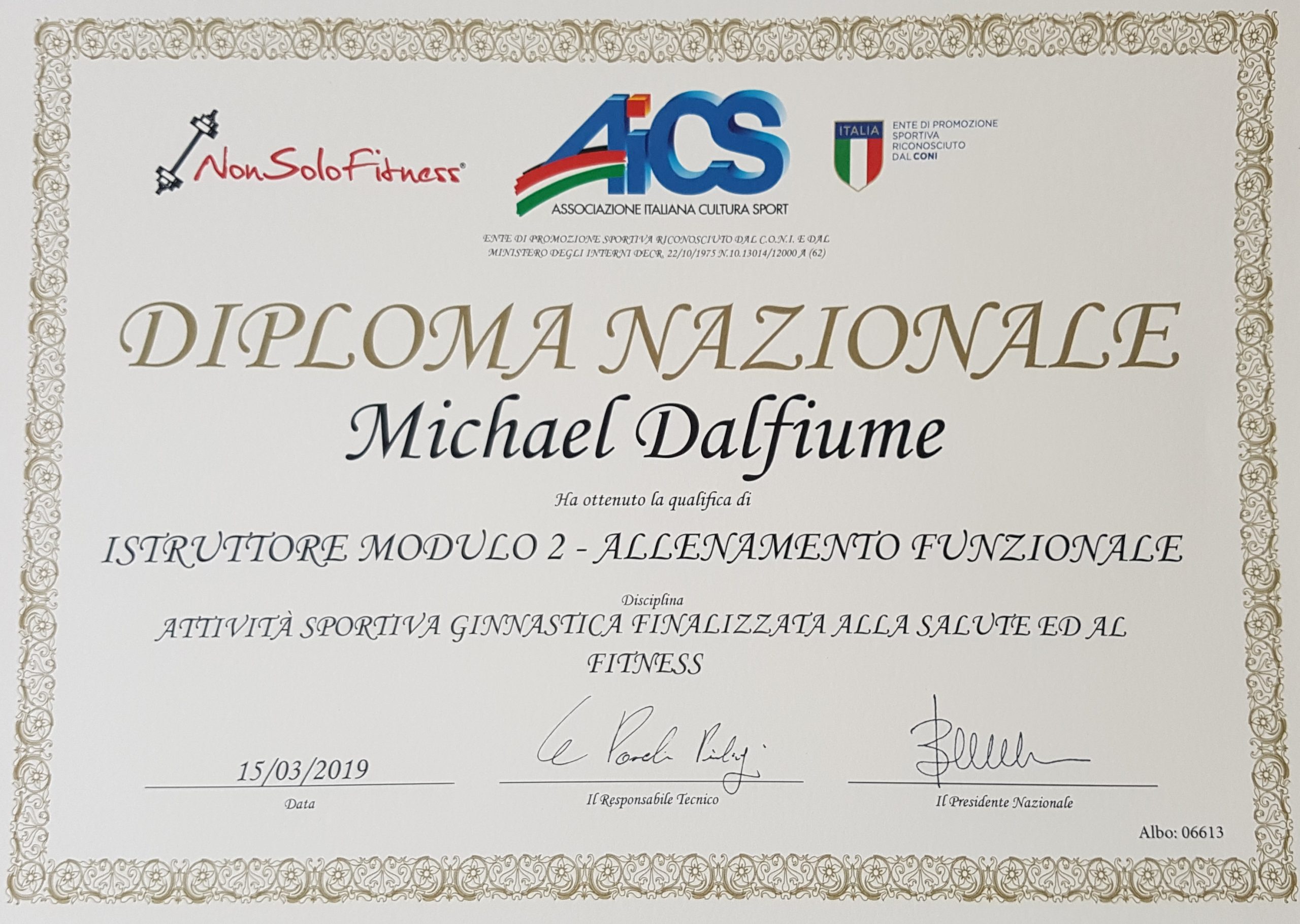 Istruttore Allenamento Funzionale Modulo 2 - Nonsolofitness - AICS (Riconosciuta CONI)(Nazionale)