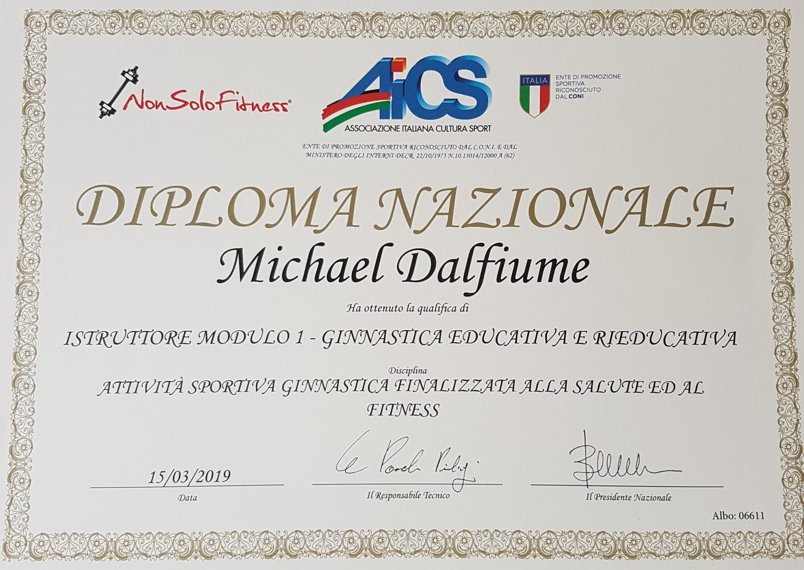 Istruttore Ginnastica Posturale - Nonsolofitness - AICS (Riconosciuta CONI)(Nazionale)