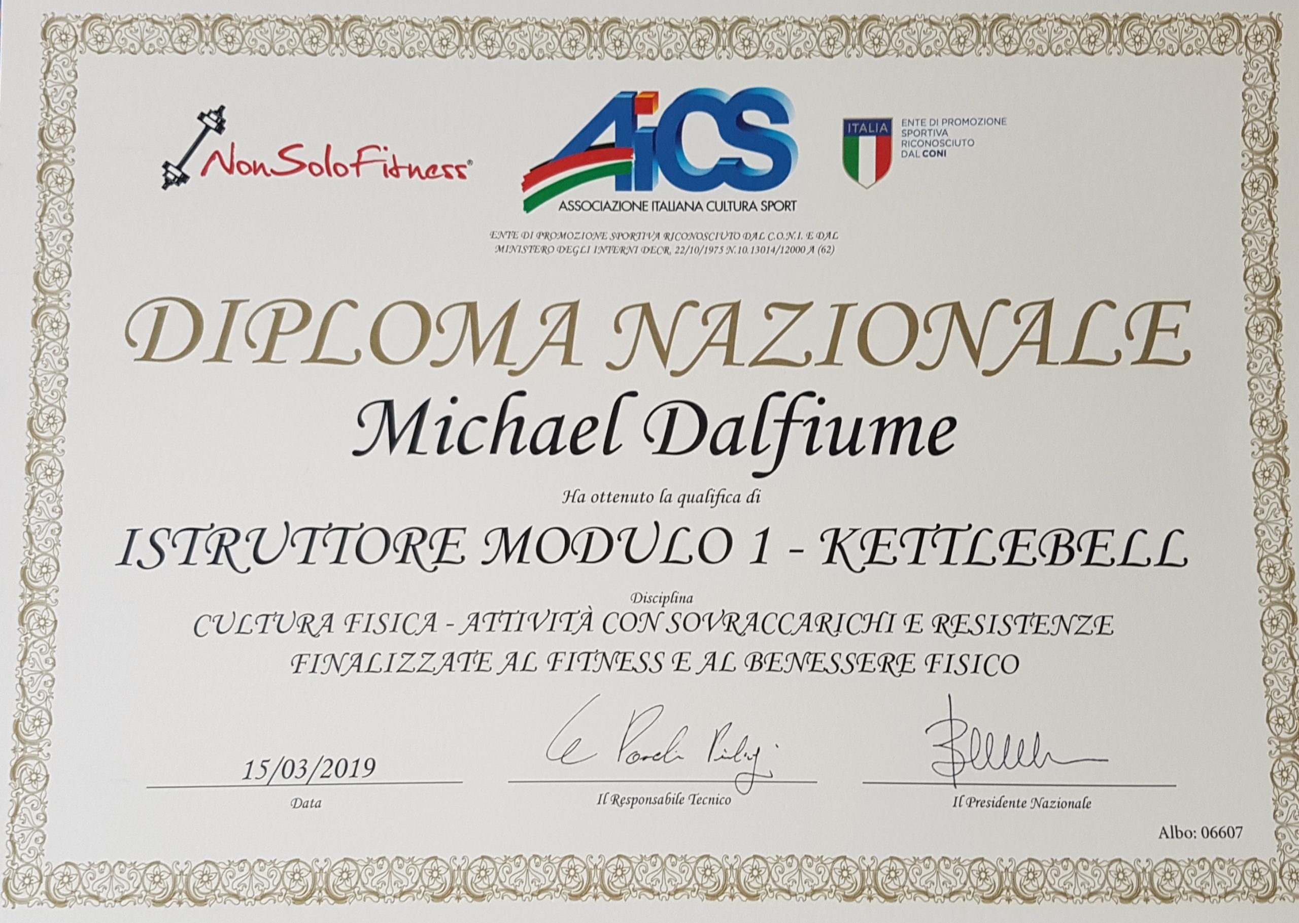 Istruttore Kettlebell - Nonsolofitness - AICS (Riconosciuta CONI)(Nazionale)