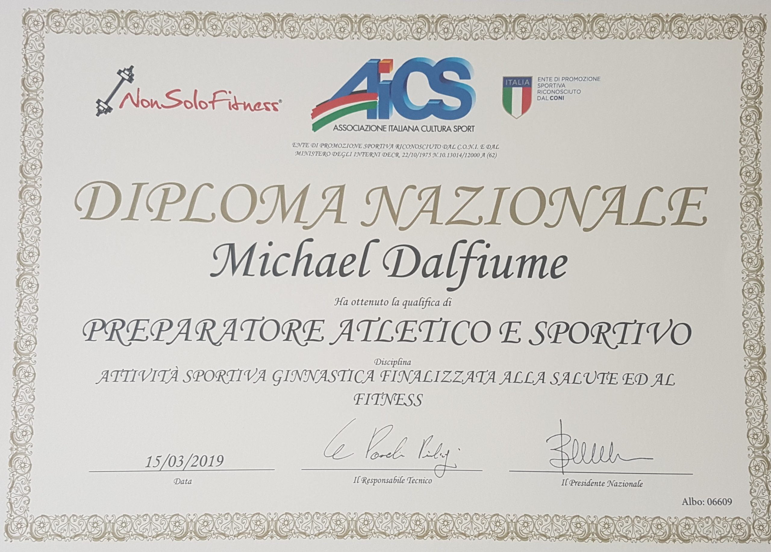 Preparatore Atletico e Sportivo - Nonsolofitness - AICS (Riconosciuta CONI)(Nazionale)